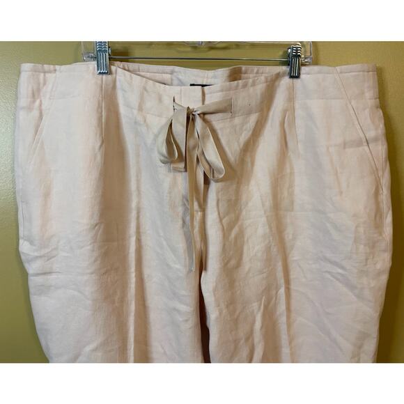 Talbots 100% Linen Cream Trousers Plus Size 24W NWT - Picture 2 of 8